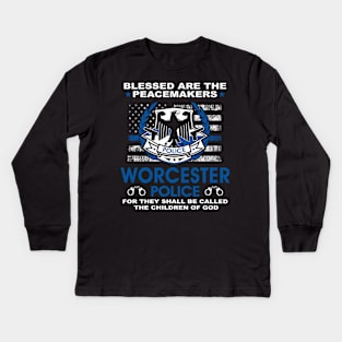 Worcester Police  – Blessed Are The PeaceMakers Kids Long Sleeve T-Shirt